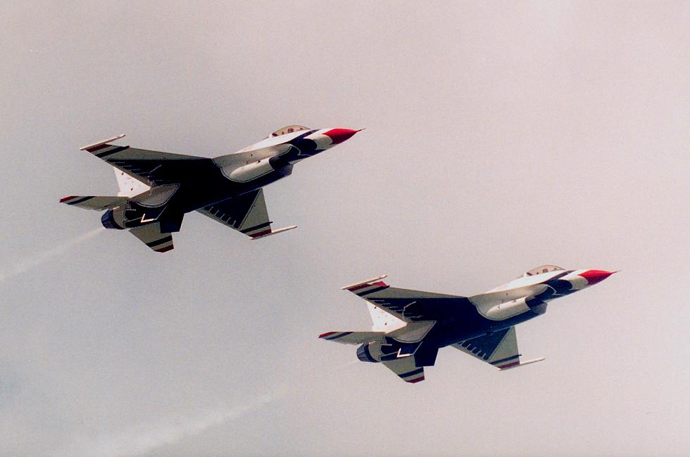 photo #405: two Thunderbird solos flying side by side