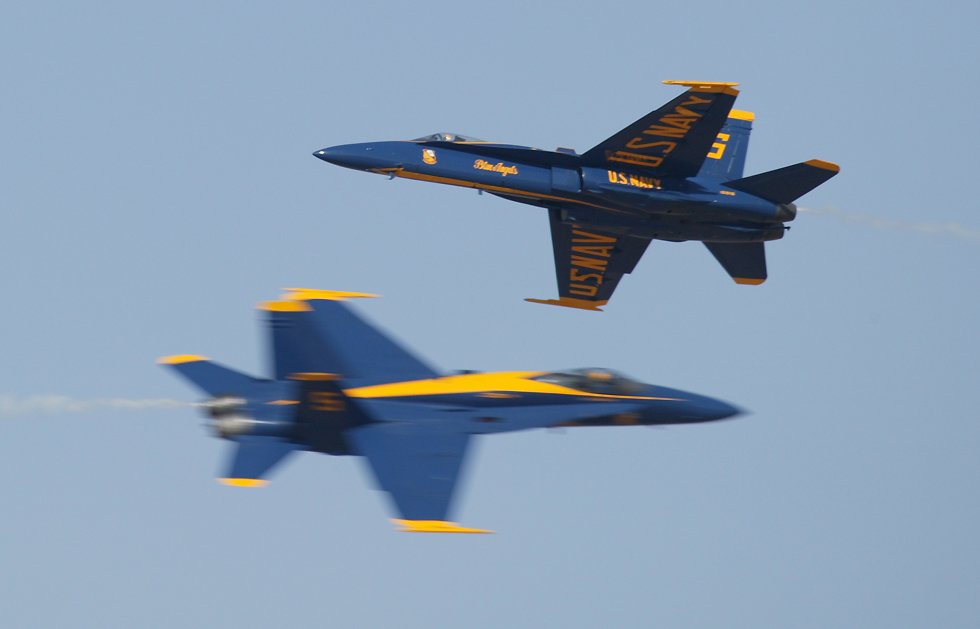 Blue Angels head-on pass