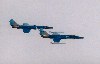 two F104 Starfighters flying in tight formation