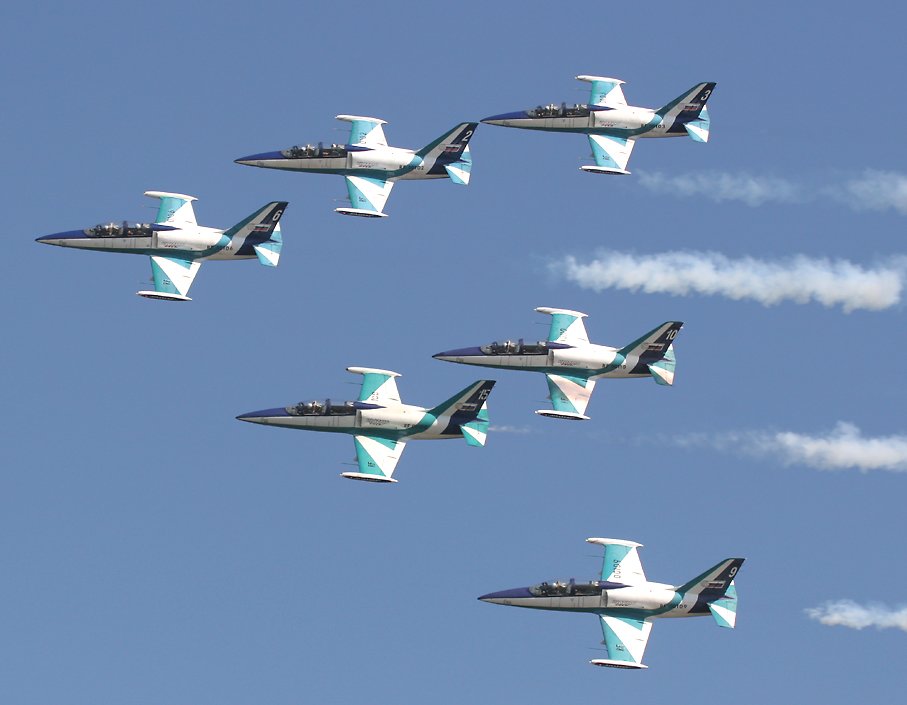 Russian Air Force 'Russ' L39 jet display team