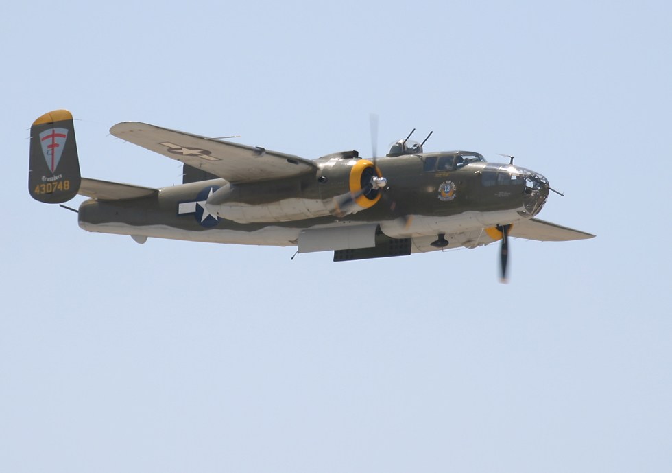 B-25 Mitchell 'Heavenly Body' with bomb bay doors open