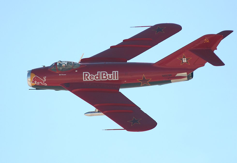 'Red Bull' MiG-17 jet fighter