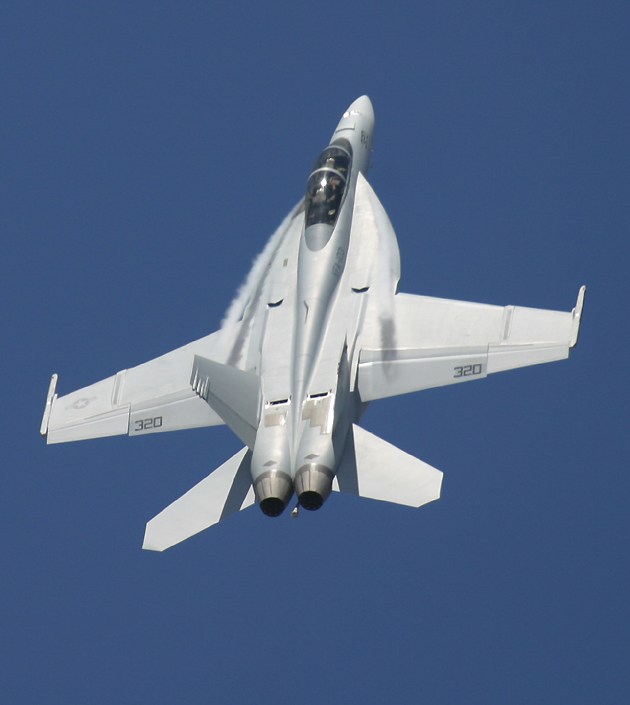 F-18F Super Hornet climbing