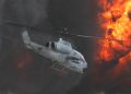 AH-1 Super Cobra attack helicopter with the Wall of Fire