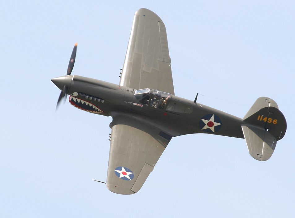 The P-40 was another American fighter active from the start of world war two 