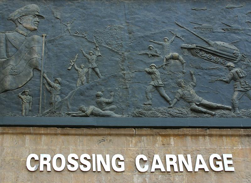 'crossing carnage' plaque