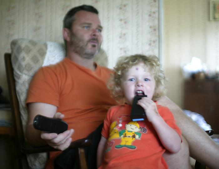 Robert and Charles with remote controls