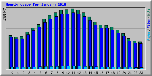 Hourly usage for 
January 2010