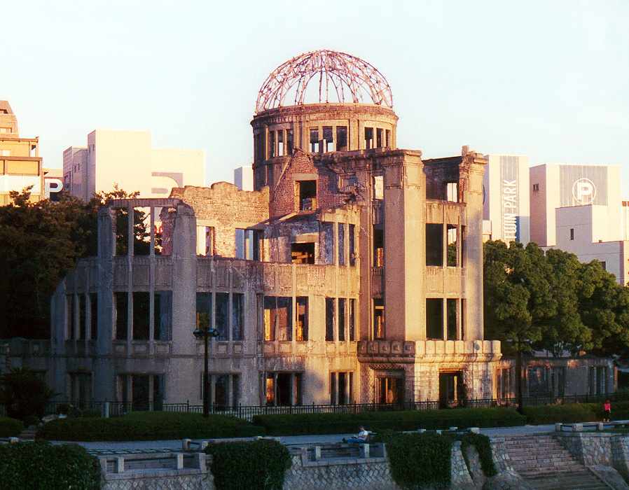 closeup of the Atomic Dome from Aioi bridge