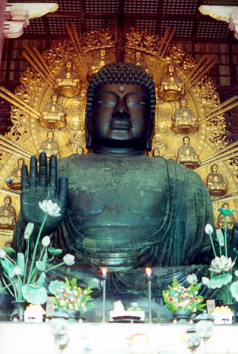 full length photo of the Great Buddha statue from front-on
