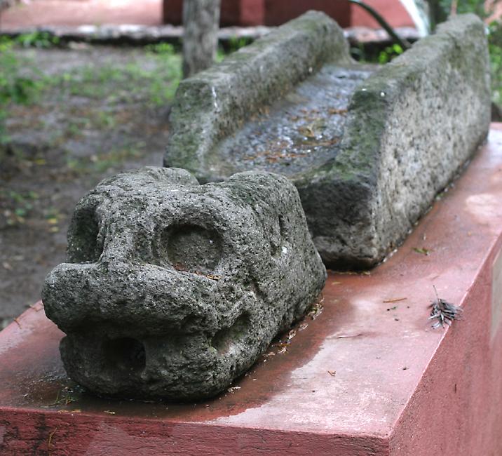 stone water drain displayed at the museum