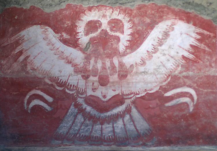 eagle painting in the palace of Tetitla