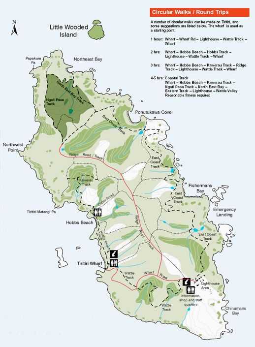 map of Tiritiri Matangi