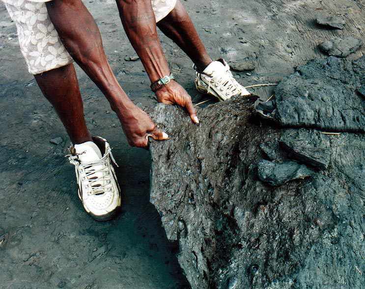guide peeling back the outer skin of the lake