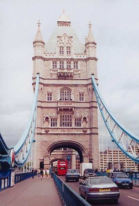 walking along the bridge