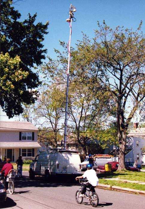 TV van with 35 foot microwave aerial