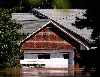 closeup of flooded house