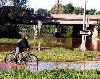 kid riding bike down flooded interstate 287 on/off ramp