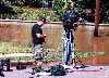 TV crew filming flooded Canal Rd