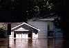 flooded house and garage