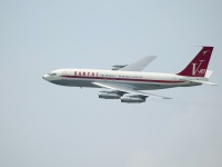 Qantas 707 owned and flown by the actor John Travolta and photographed at the Dayton airshow 2003 using a Canon 1Ds digital camera and Canon 100-400mm image stabilized lens