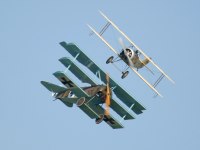 Tummelisa dogfighting Fokker DR I Triplane at the Dayton airshow 2003, photographed using a Canon 1Ds digital camera and Canon 100-400mm image stabilized L lens