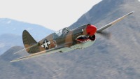 the Palm Springs Air Museum P-40 photographed in March of 2005 using a Canon 10D digital camera and Canon 100-400mm image stabilized lens set to 285mm  (1/350th second, f6.7, ISO 200)
