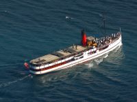 The steamship TSS Earnslaw on Lake Wakatipu in February of 2003 using a Canon D60 digital camera and Canon 100-400mm image stabilized lense