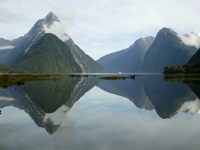 Mitre Peak and Milford Sound photographed in February of 2003 using a Canon 1Ds digital camera and Sigma 15-30mm lens set to 30mm