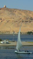 feluccas photographed at Aswan in December of 2003 using a Canon D60 digital camera and Canon 28-105mm lens set to 68mm  (1/180th second, f9.5, ISO 200)
