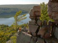 photographed in October of 2003 at the Devil's Doorway, Devil's Lake, Wisconsin, using a Canon D60 digital camera and Sigma 15-30mm lens set to 23mm  (1/180th second, f9.5, ISO 100)
