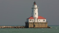 Chicago Breakwater lighthouse photographed Oct 2002 using a Canon D60 camera and Canon 100-400mm lens