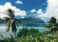 picture postcard view of Kualoa Point on the island of Oahu